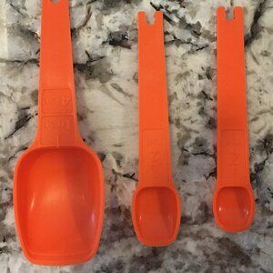 TUPPERWARE Measuring SPOONS Replacement ORANGE 1/4, 1/2 tsp & 1 Tbsp Set of 3